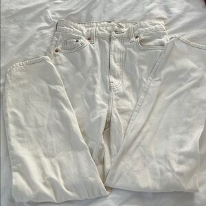 Cream Denim Mom Jeans